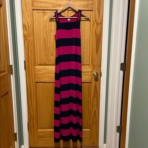 Old Navy Pink and Navy Maxi Dress
